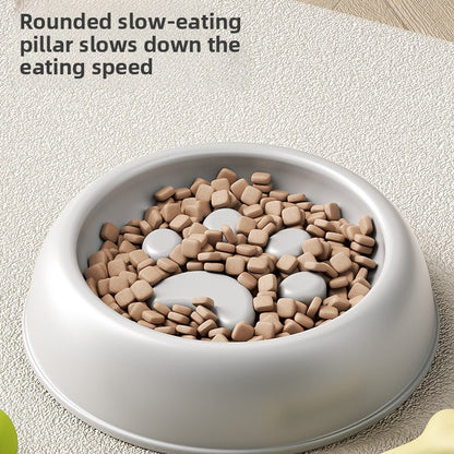 Pet Slow Feeding Bowl for Cats and Dogs Anti-Choking Non-Slip PP Food Dish